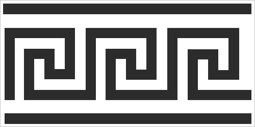 A Black Geometric Design on a White Background