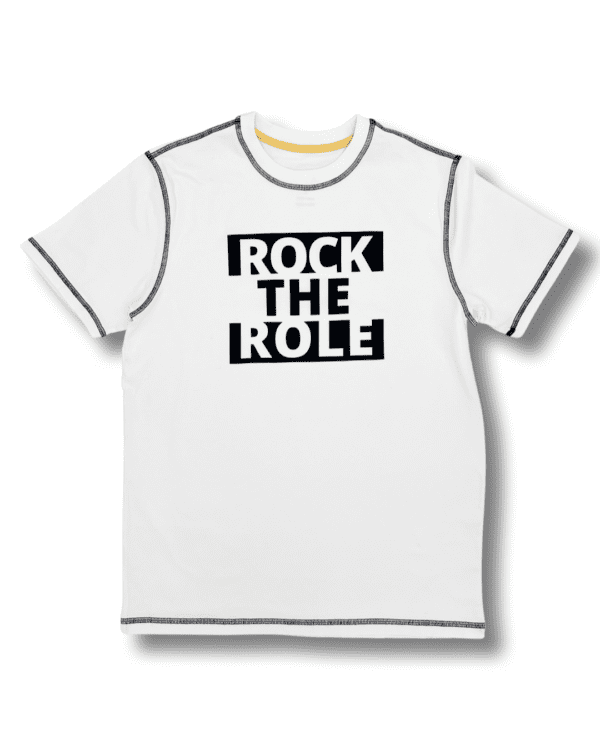 Rock the Role White Color Shirt on Display