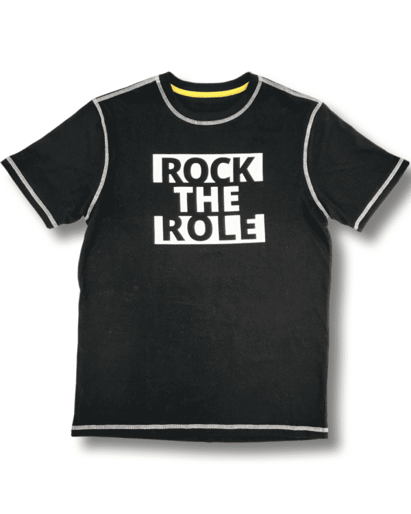 A Rock the Role Black Color Shirt Front